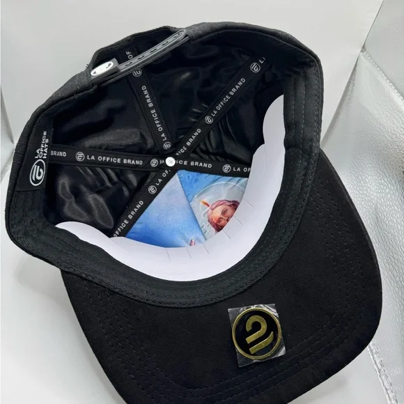 Black and Gold Men's Hat with Iconic Design
